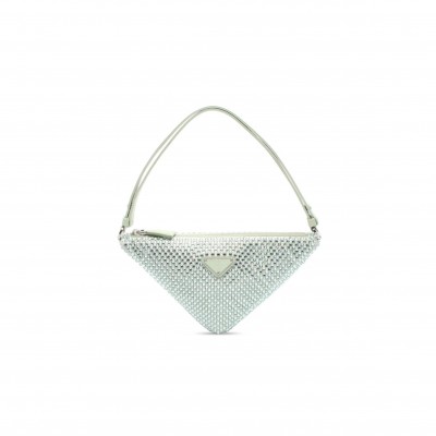 PRADA CRYSTAL-STUDDED SATIN POUCH lNQ044 (26*15*5.5cm) 